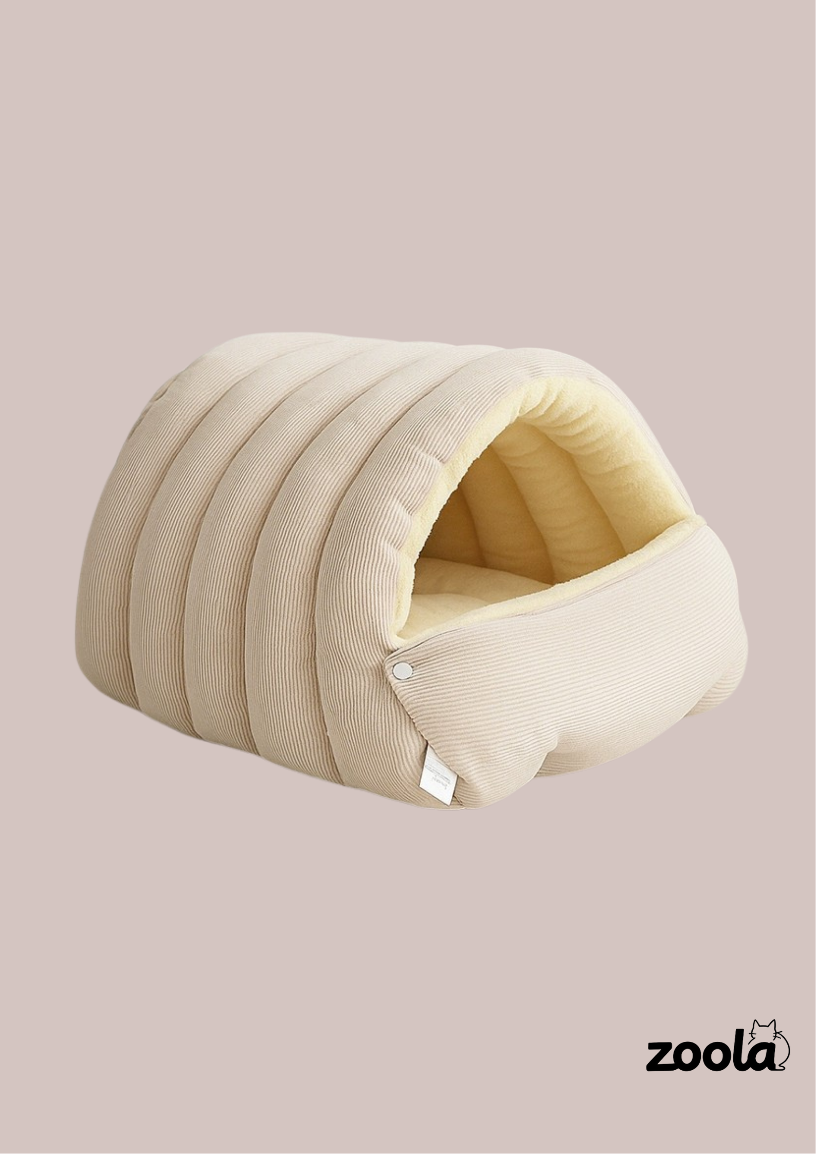 Half-Enclosed Plush Cat & Dog Nest, Convertible Cozy Pet Sleeping Bag Bed
