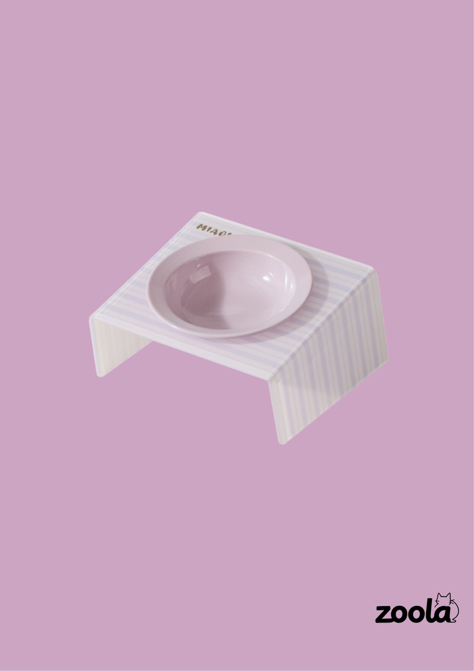 Ceramic Pet Bowl with 15° Tilt Acrylic Stand