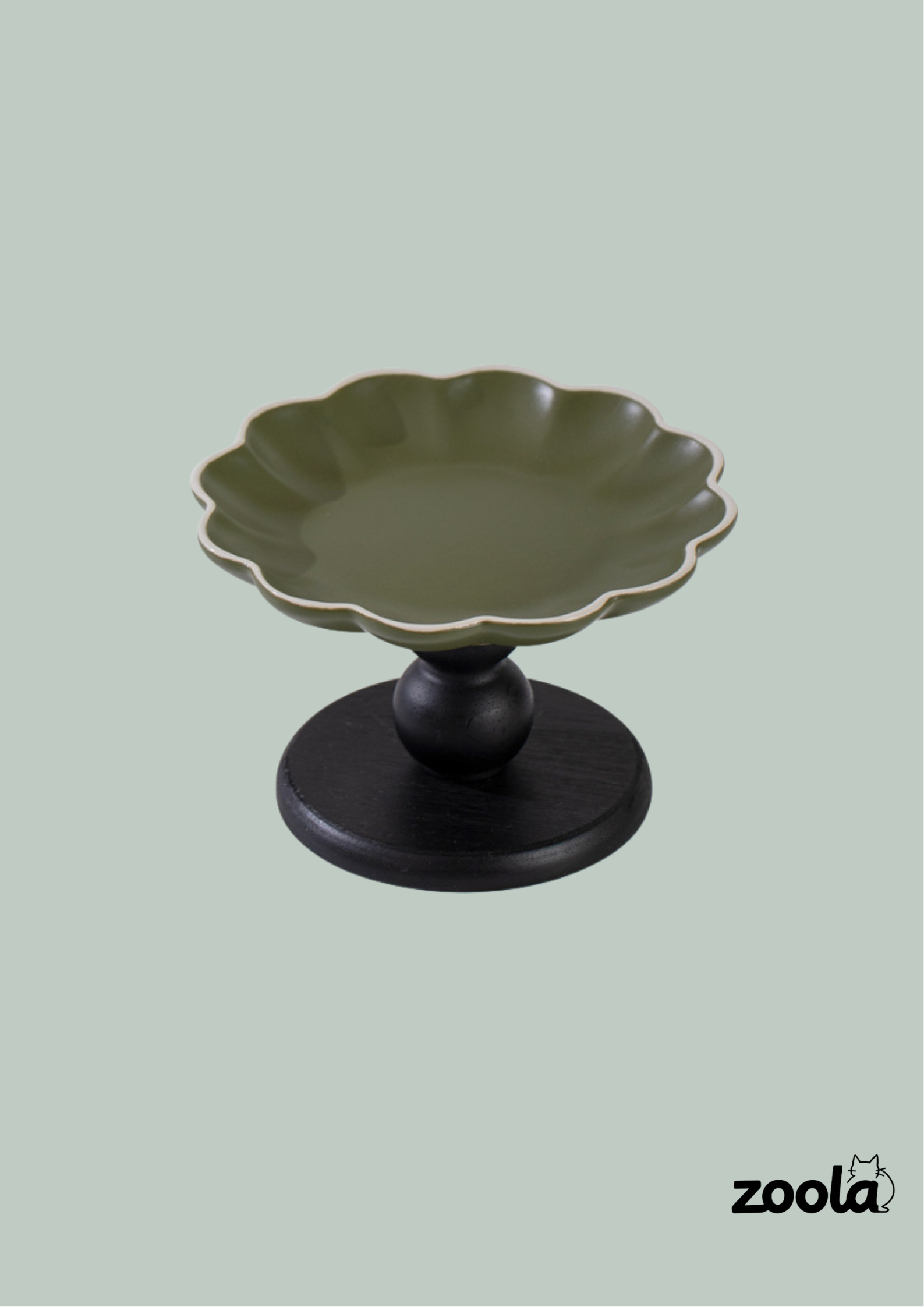 Vintage Petal Ceramic Elevated Pet Bowl