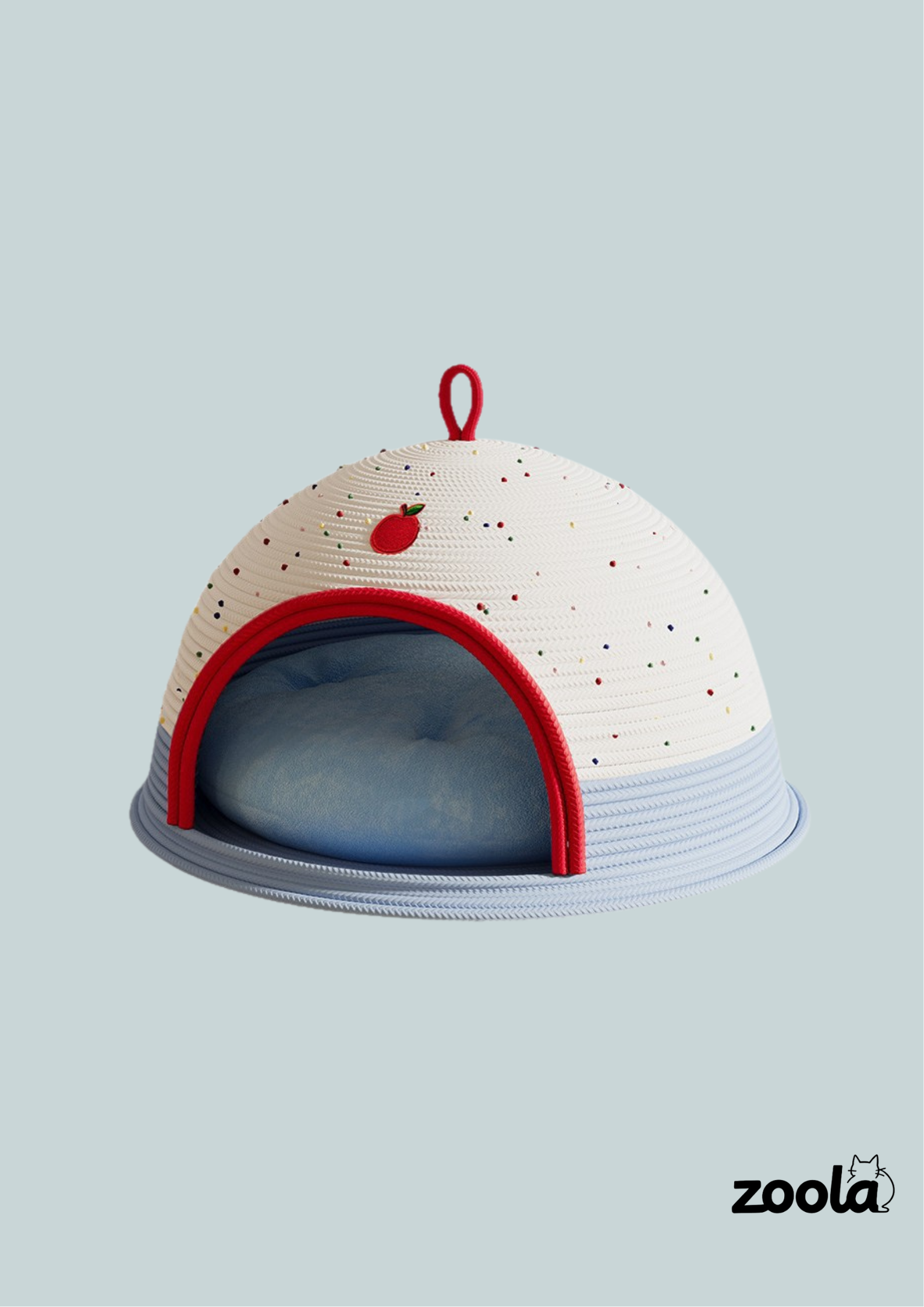 Handwoven Dome Cat Bed with Padded Cushion