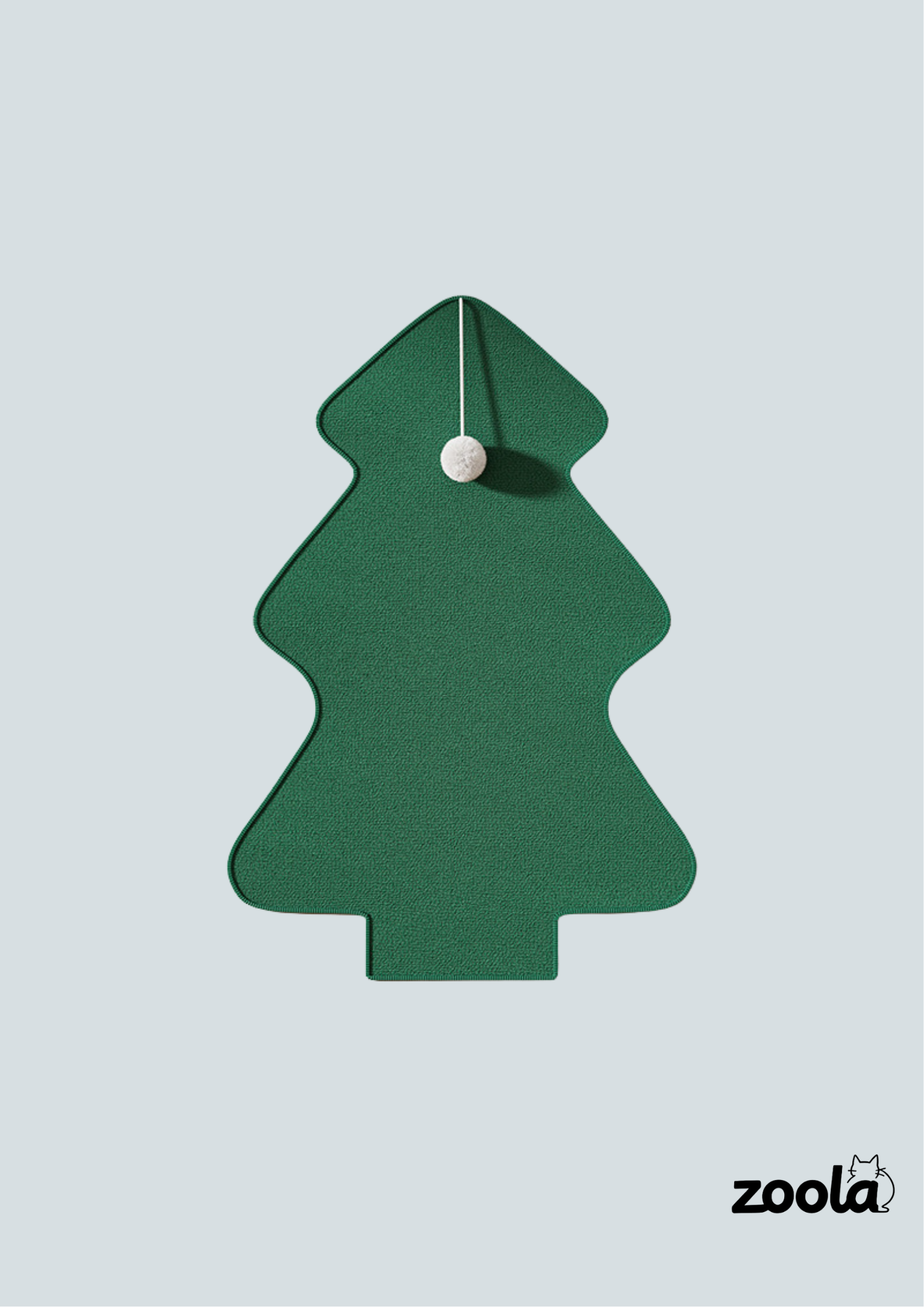 Chenille Tree-Shaped Cat Scratching Mat with Hook & Loop