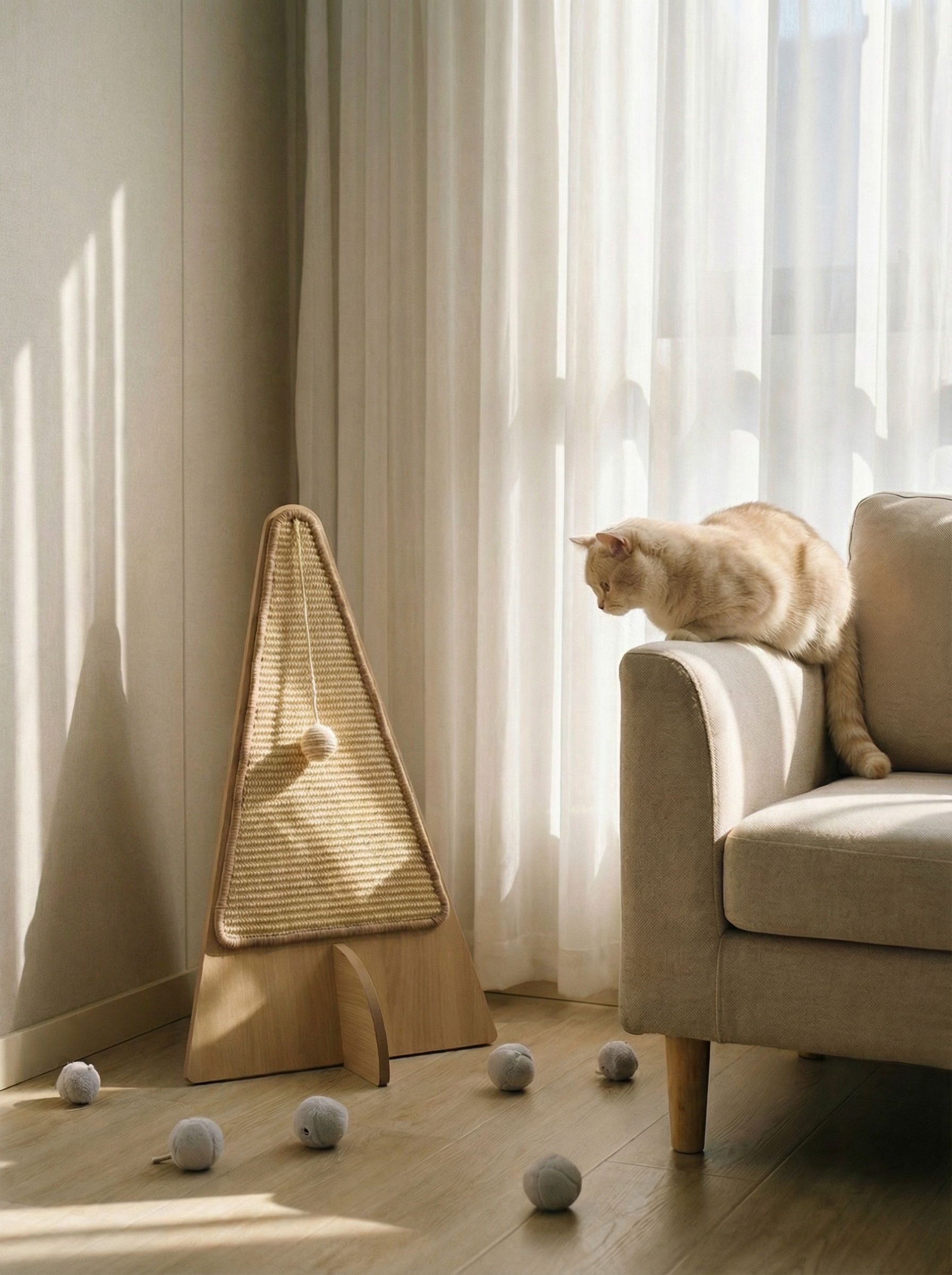 Triangular Corner Cat Scratching Board