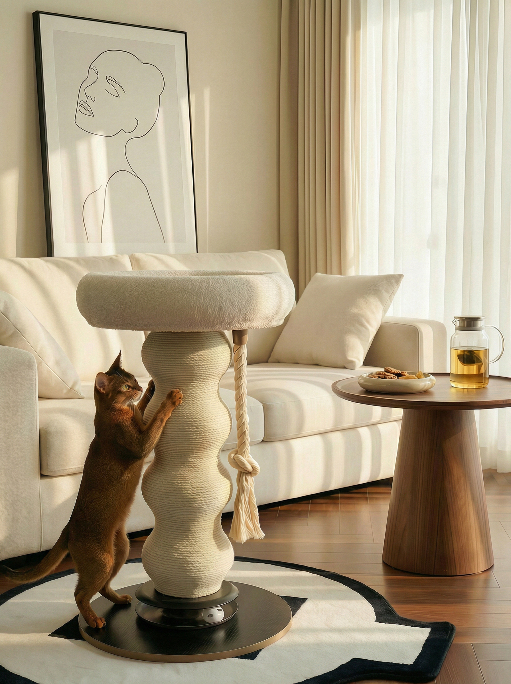 Nordic Loft Cat Tree & Bed Combo