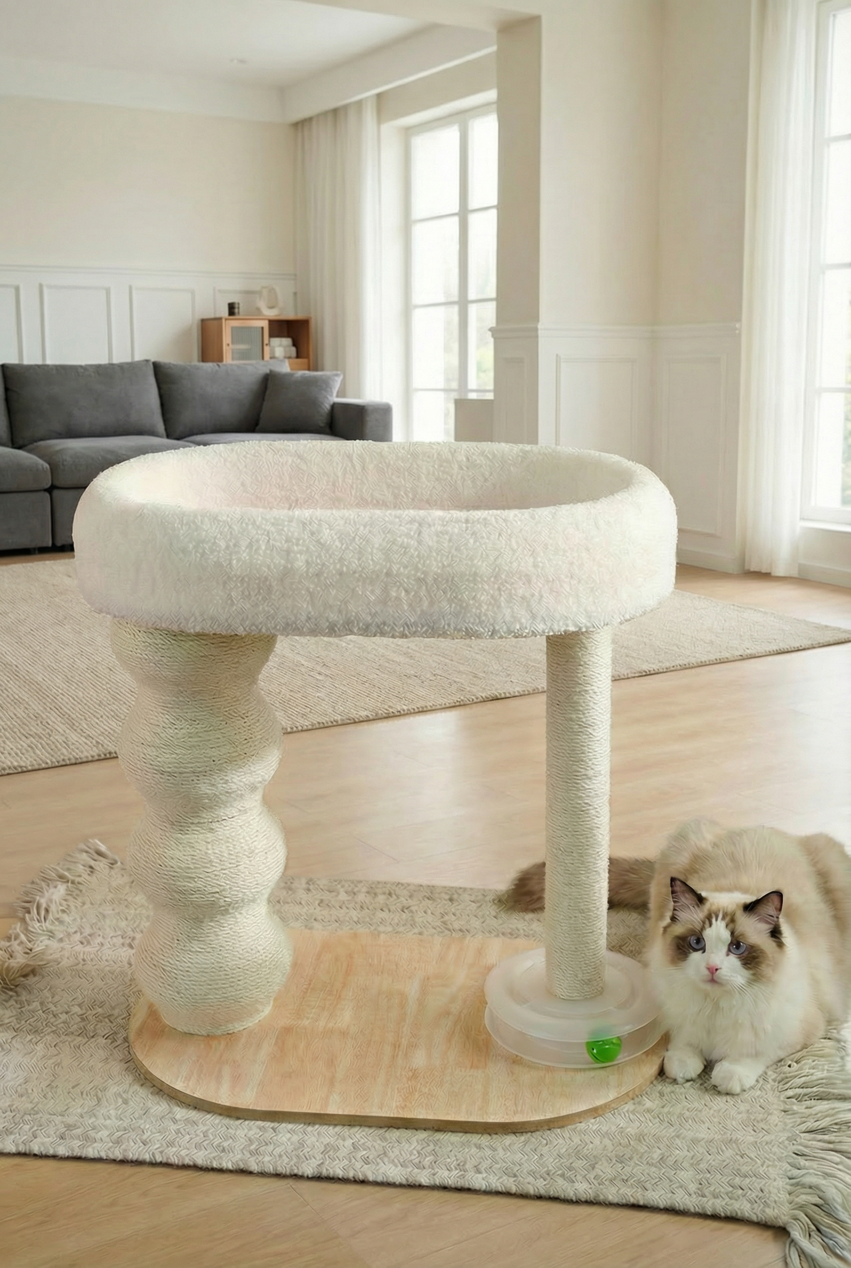 Sisal Cat Tree with Integrated Bed – Durable, Cozy & Space-Saving