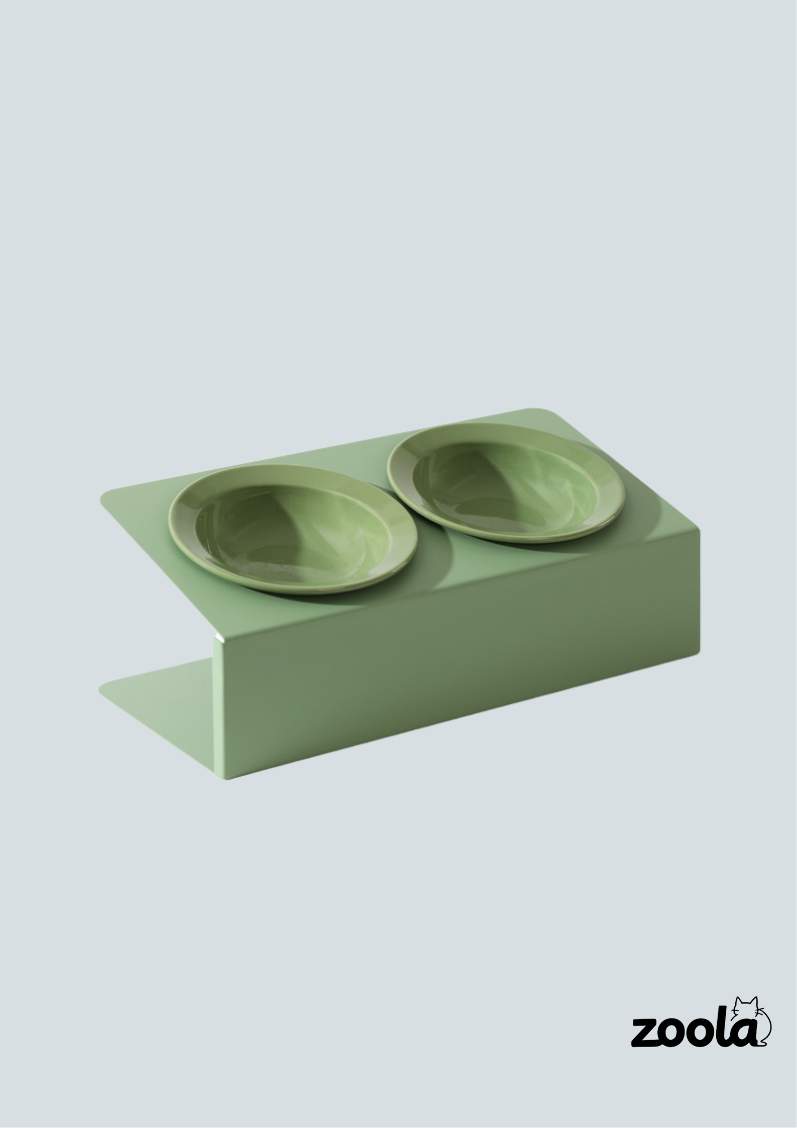 Elevated Tilted Double Ceramic Pet Bowls with Adjustable Iron Stand